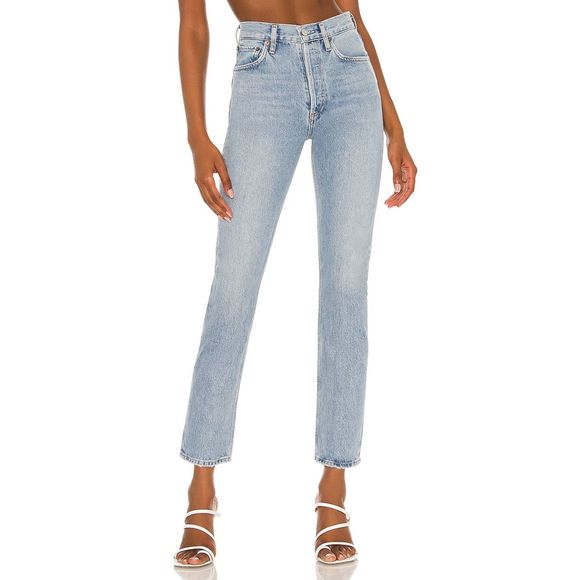 New *FLAW* AGOLDE Riley High Rise Straight Crop in Dimension Size 26 MSRP $188 - Picture 1 of 9